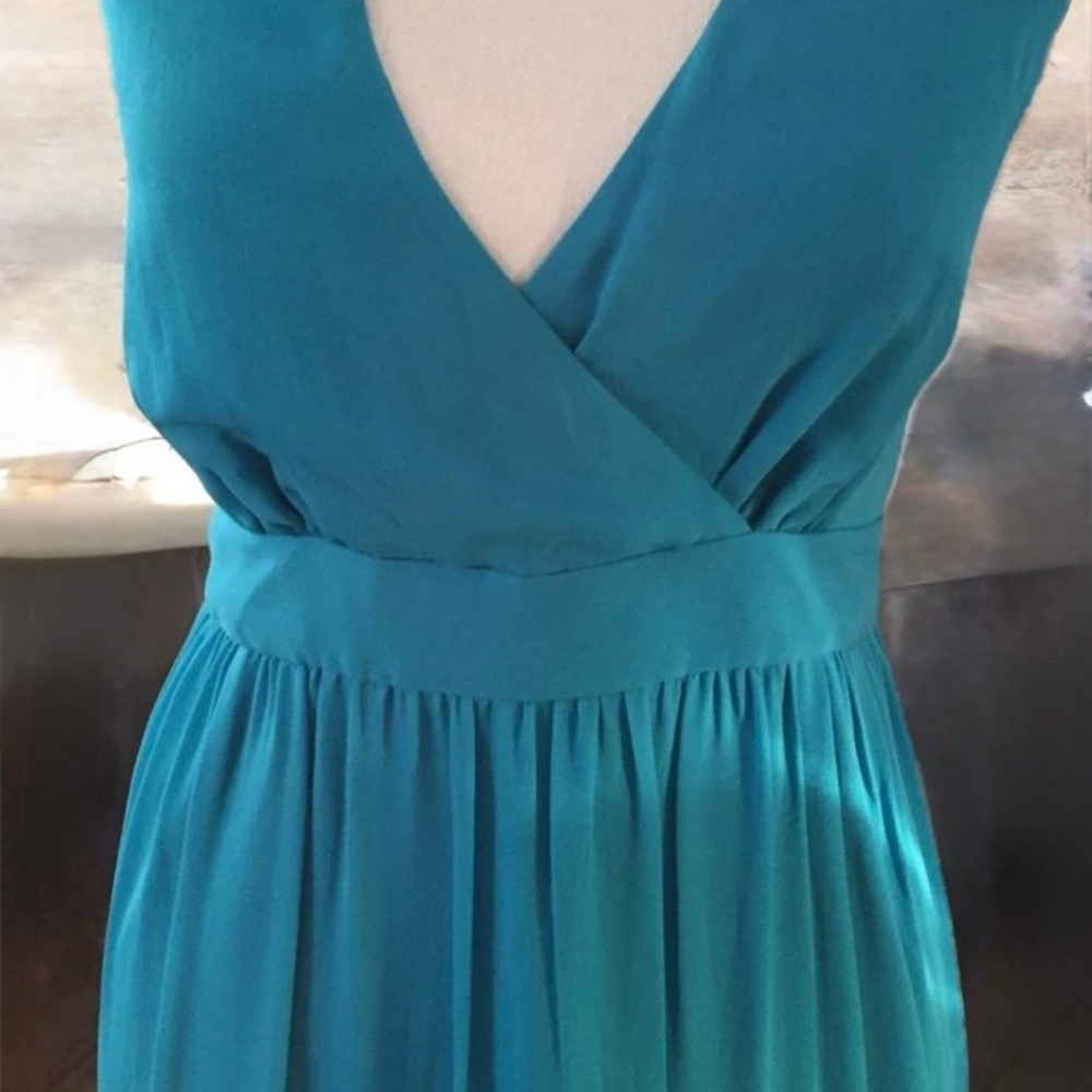 Talbots Blue Pleated Maxi Dress